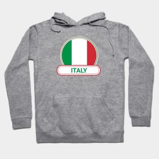 Italy Country Badge - Italy Flag Hoodie